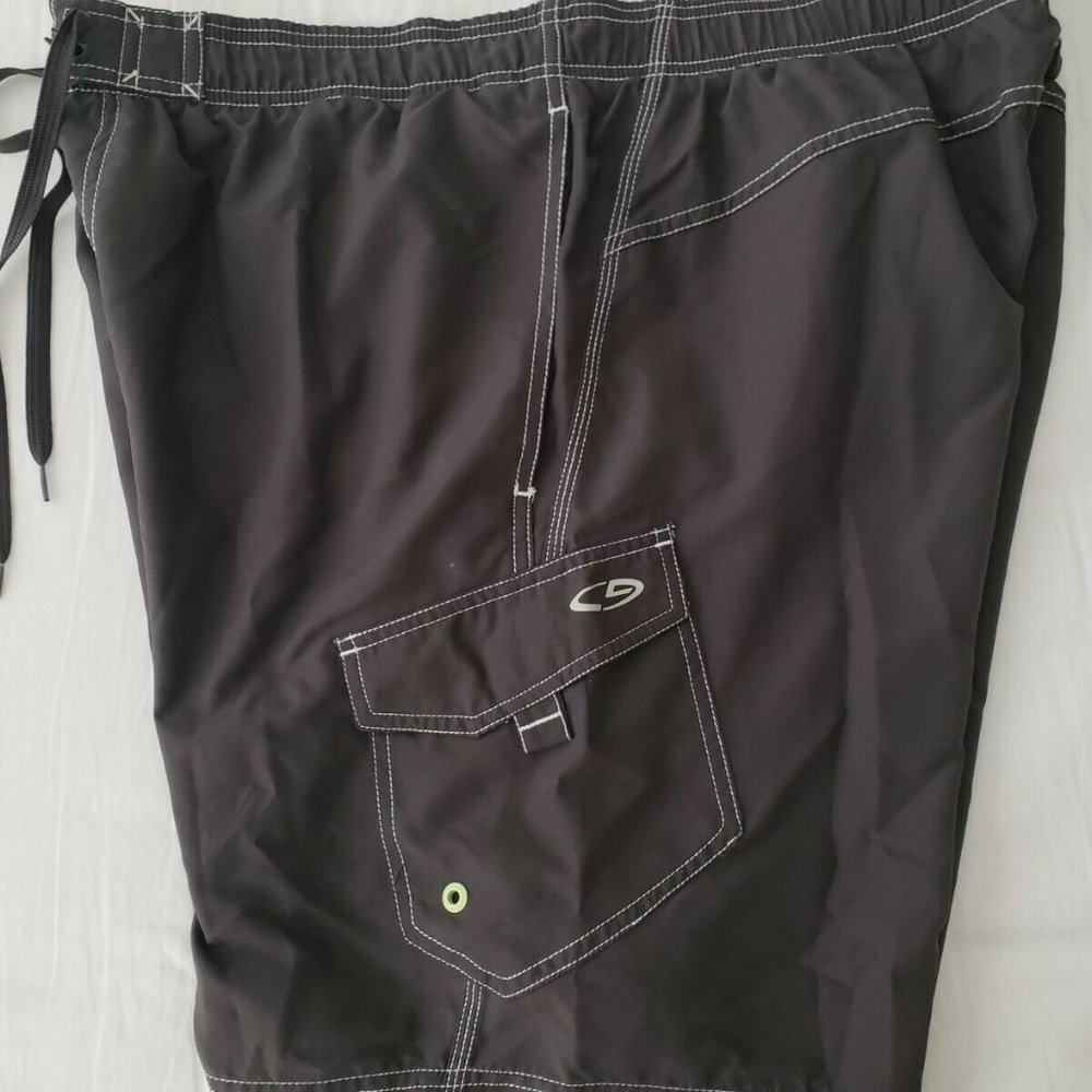 Champion C9 Men's Large (L) Board Shorts Swim Trunks Swimsuit Grey Black Lined